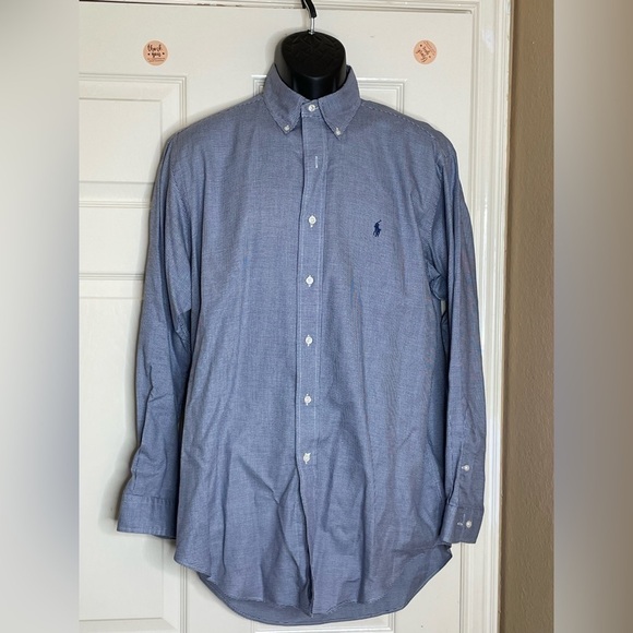 Vintage Polo Ralph Lauren Size 15/32 yarmouth blue Button Up Shirt Mens‌‌‌‌‍‍‍‍‍ - Picture 1 of 8